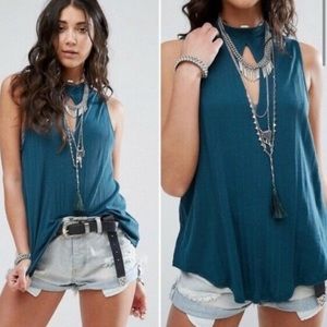 We the Free Ribbed Keyhole Faye Tank